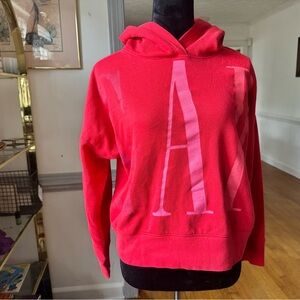 GAP Women's Vibrant Red Cropped Hoodie Sweater